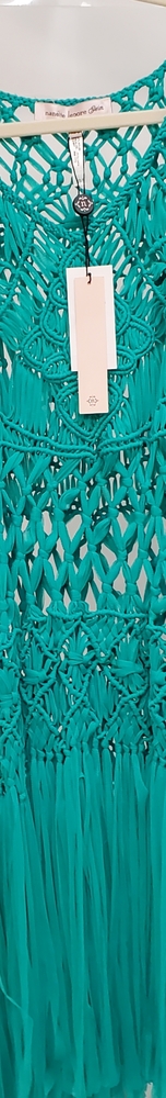 Hawaiian dress bathing suit cover crochet green tropical beauty - Picture 3 of 4
